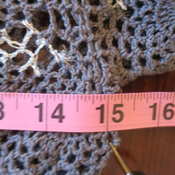 NWT SUGARLIPS silk crochet dress grey silve eyelet Sml babydoll y2k fairy - Picture 11 of 15